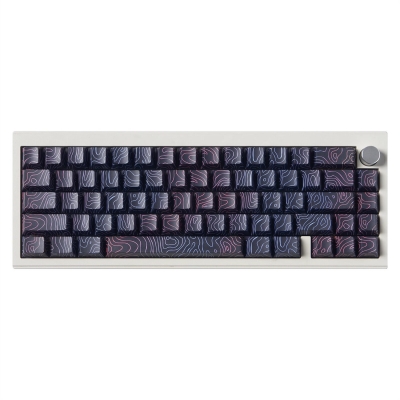 Canyon / Contour  Black / White 104+26/27 PBT Dye-subbed Doubleshot Backlit Keycaps Set for Mechanical Gaming Keyboard